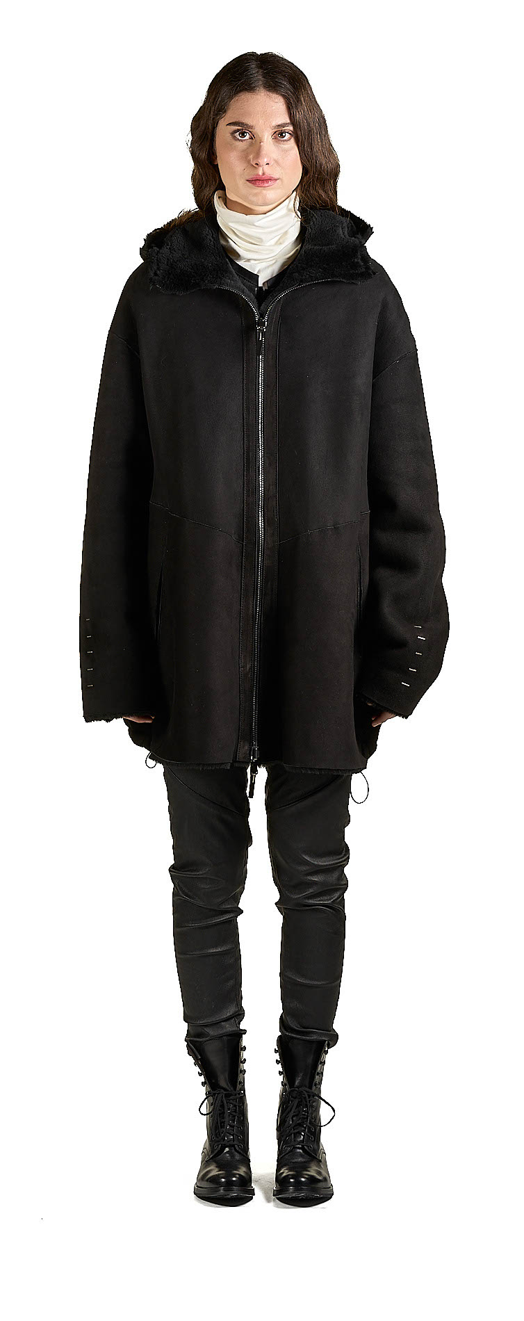 DANIELE BASTA LEATHER AND SILVER JACKET